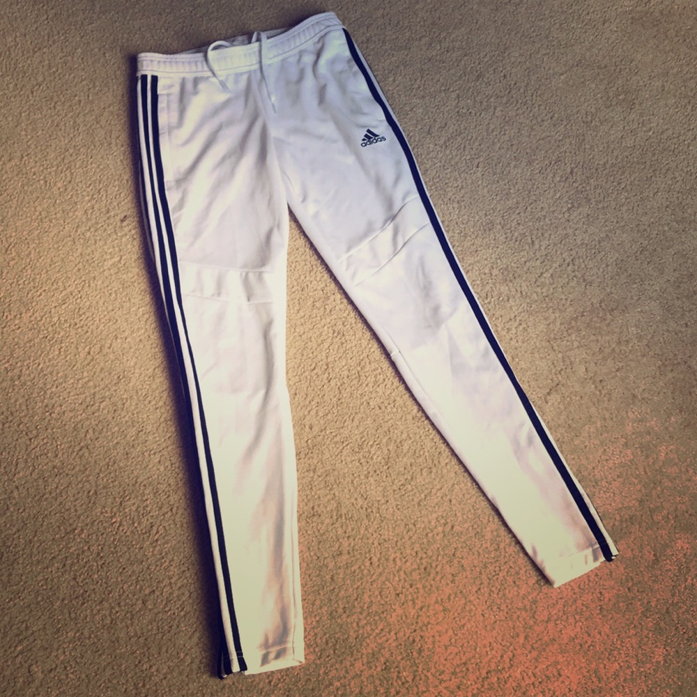 White and black track pants